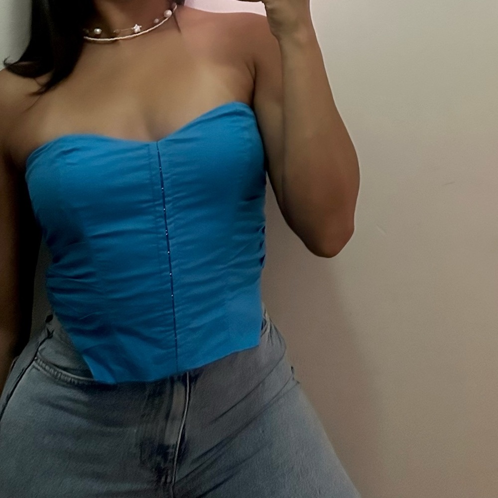 OH POLLY, Ruched Corset in Blue💙